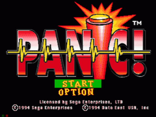 Panic title screen for Sega CD